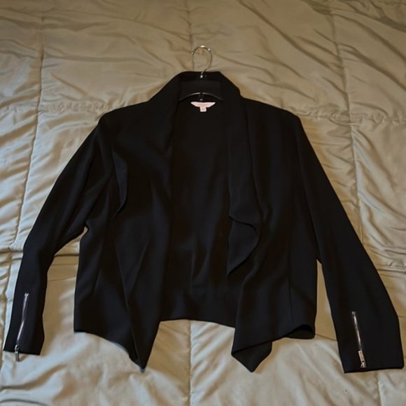 Candies flyaway cardigan black blazer spring lightweight professional sz large - Picture 1 of 4